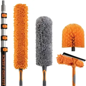 Extend-a-reach P4 18 Duster Kit Ft Telescopic Pole Window Cleaning Black Orange 5-18 Foot