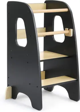Jet-004 Ezebaby Toddler Tower Kids Standing Step Stool Adjustable Ladder For Black