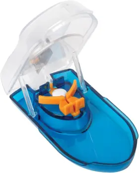 67661blamt Ezy Dose Pill Cutter With Safety Shield Precise Tablet Splitter Oval Blue