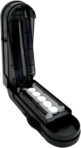 70443amt Ezy Dose Multi-pill Cutter And Splitter With Dispenser Travel Size Black