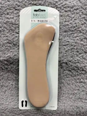 71005.fab.00999 Fabfeet By Foot Petals 3/4 Insoles Cushion Comfort Heel Ball Shock Absorb 2 Pair