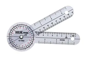 12-1002 Fabrication Enterprises Baseline Plastic Goniometer 360 Degree Head 6 Inch Arms