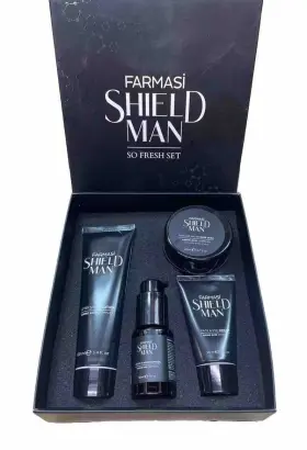 Farmasi 690131117061 4 Piece Set Shield Man Face And Eye Cream Beard Oil After Shave Hair Wax