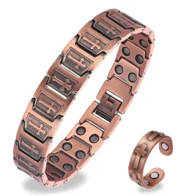 Copper630 Fashtour 722024831223 Copper Cross Bracelet For Men Ultra Strength One Size