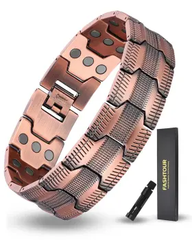Copper031 Fashtour Cb031 3x Copper Bracelet For Men Triple Ultra Strength One Size