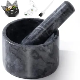 Fasolahome 768415294970 Pill Crusher Mini Marble And Pestle Set Grinder Fine Powder