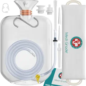 Fbgc 445024768728 Medi Grade Enema Kit For Adults 0.53 Gal Capacity - Transparent Hands-free