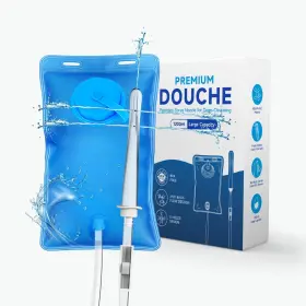 Feefeeyang 747783254991 Enema Kit 1200ml Bag 5.0ft. Long Silicone Hose Bulb With L