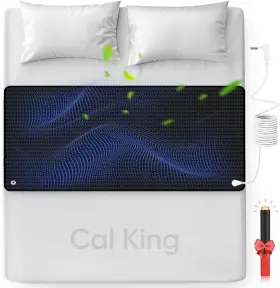 Fenbas 665386560465 Grounding Mat With Leather Enjoy The Effect California King Black