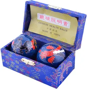 F1117 Fengshuisale Feng Shui Chinese Health Balls Blue With 1.5 Inch Cloisonne