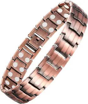 190911004 Feraco Mens Copper Magnetic Bracelet Elegant 99.99% Solid