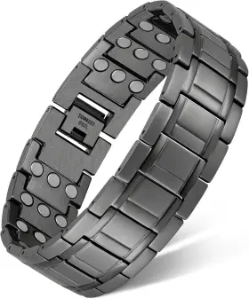 20221114002 Feraco 3x Magnetic Bracelets For Men Titanium Steel Bracelet Gray