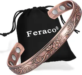 Ca-b088wqpg5f Feraco Copper Bracelet For Women Ultra Strength Magnetic Bracelets