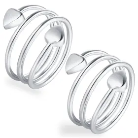 Uspy20220922003 Feraco 2pcs Copper Rings For Women 99.99% Pure Ring Silver