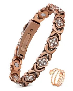 Uspy20241011001 Feraco Pure Copper Bracelets And Rings For Women Ultra 8.07 Inches