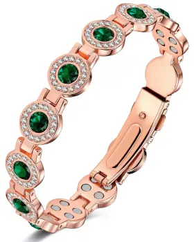 Uspy20251108005 Feraco Pure Copper Bracelets For Women One Size Rose Gold Silver