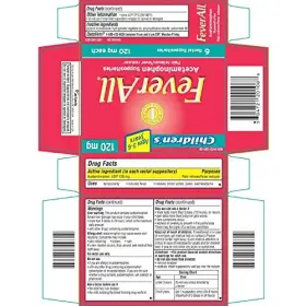 Feverall 351672211523 Childrens Acetaminophen Suppositories 6 Each By