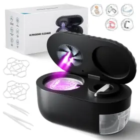 Firbno 790807594450 Ultrasonic Retainer Cleaner With Cleaning Pumping And Air-drying Black