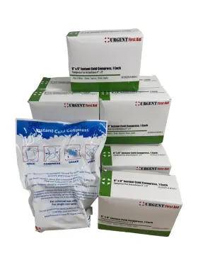 First Aid Only 092265564038 New - Urgent Instant Cold Compress 6 Inch X9 Disposable 12 Count