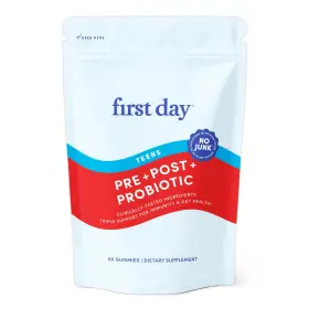 First Day 850018469333 Teens Gut Sustainer Tribiotic Gummies 30 Supply 3-in-1 Prebiotic Skin