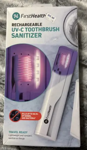First Health 643620031308 Rechargeable Uv-c Toothbrush Sanitizer/travel Case