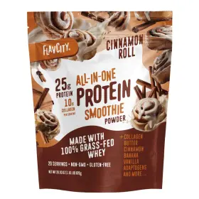 Flavcity 850076565305 All In One Smoothie Protein Powder Cinnamon Roll Collagen Peptides