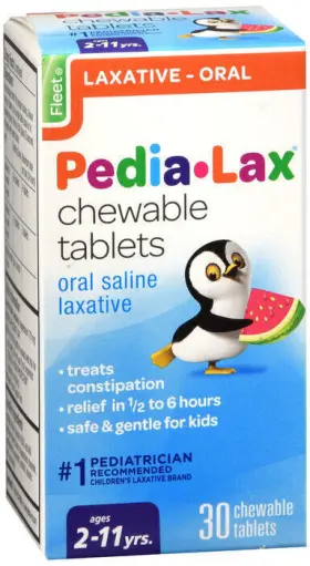 Fleet 301320006551 Pedia-lax Laxative Chewable Tablets For Kids Watermelon Flavor 30 Ct