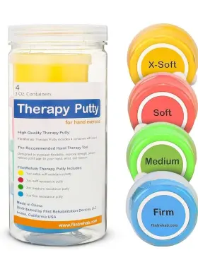 Ftp-3z4-1 Flintrehab Premium Quality Therapy Putty 4-pk Variable Resistance Hand Exercise