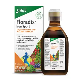 Floradix 850026260274 Iron Sport Liquid Mineral Vitamin Formula 8.5 Fl Oz Vegan Daily Energy