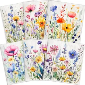 Xw25 Flowing Fun Reusable Cleaning Paper Towels 6 Pack Soft Quick Drying Dishcloths Flower Rags