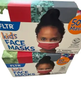 Masks-5 Fltr Hlt125 Kids Face Mask - 50 Different Designs Pack Of 2