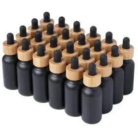 Focus Nutrition 856069007777 Black Boston Round 1 Oz Dropper Bottles Glass For Essential