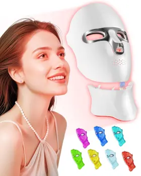 3g-gnkj-42uy Foloke Led Light Therapy Mask Skin Care Cordless Face And Neck Red Infrared Rechargeable
