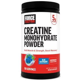 Force Factor 810126663566 Creatine Monohydrate Powder 5g Blue Raspberry 100 Servings Dose