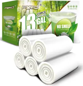 Forid 791809102711 13 Gallon Trash Bags - Clear Plastic Garbage Medium Tall