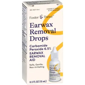 T5-tkcl-gac8 Foster & Thrive And Earwax Removal Drops Softens Loosens Excess Safe Ge