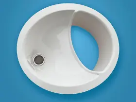 Urine-sep-complete-03 Free Range Designs Urine Separator Complete Diverter For Compost Toilets White