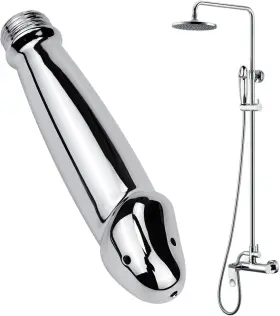 Funmove 313032256261 Aluminum Shower Cleaner Enema Douche System Handheld Water Nozzle Anal Ri