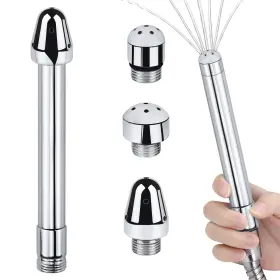 Funmove 767421741560 Aluminium 3 Shower Heads Water Nozzle Anal Douche Vaginal Cleaning Kit Velv