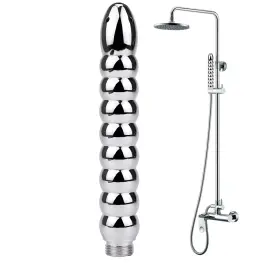Funmove 824917522062 Shower Enema 5 Holes Douche Attachments - Deluxe Aluminium Head