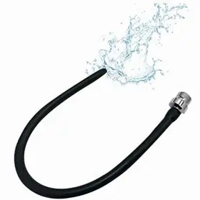 Funny Steel 194998861313 Silicone Nozzle Enema Attachment Reusable Douche Black Hose 20 In