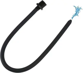 Funny Steel 653998412418 Silicone Nozzle Enema Attachment Reusable Douche Black Hose 9.8 In