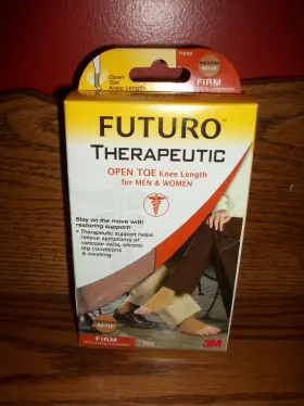 71033 Futuro Therapeutic Open Toe Knee Length Stockings Medium Beige Firm Compression