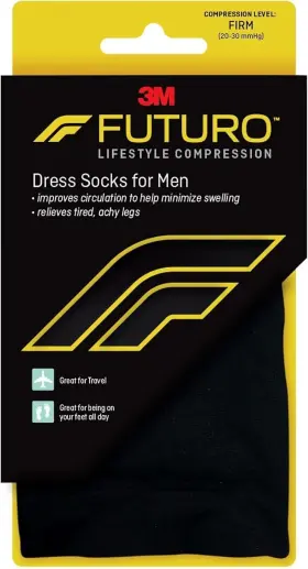 Mi71035blen Futuro Mens Restoring Dress Socks Black Firm - Large