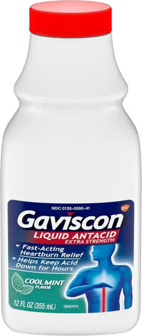 117312 Gaviscon Extra Strength Cool Mint Liquid Antacid For Fast-acting Heartburn