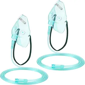 Zun-geiserailie-0949 Geiserailie 2pcs L Oxygen Mask With 6.6 Ft Tubing And Adjustable Elastic Strap