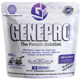 Gc-404 Genepro Gen. 3 Protein Powder Unflavored Collagen Peptides Lactose Free 30 Servings