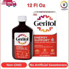 01940 Geritol Liquid Multivitamin &iron Supplement For Energy Support Non-gmo 12 Fl Oz