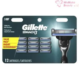 M66725 Gillette Mach3 Razor Blade Refills 12 Cartridges New In Box