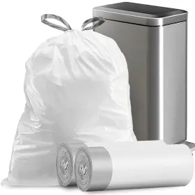 Go-8glcsms-34 Ginkgo 8 Gallon Trash Bags Drawstring Strong Medium 34 Count Pack Of 1 White